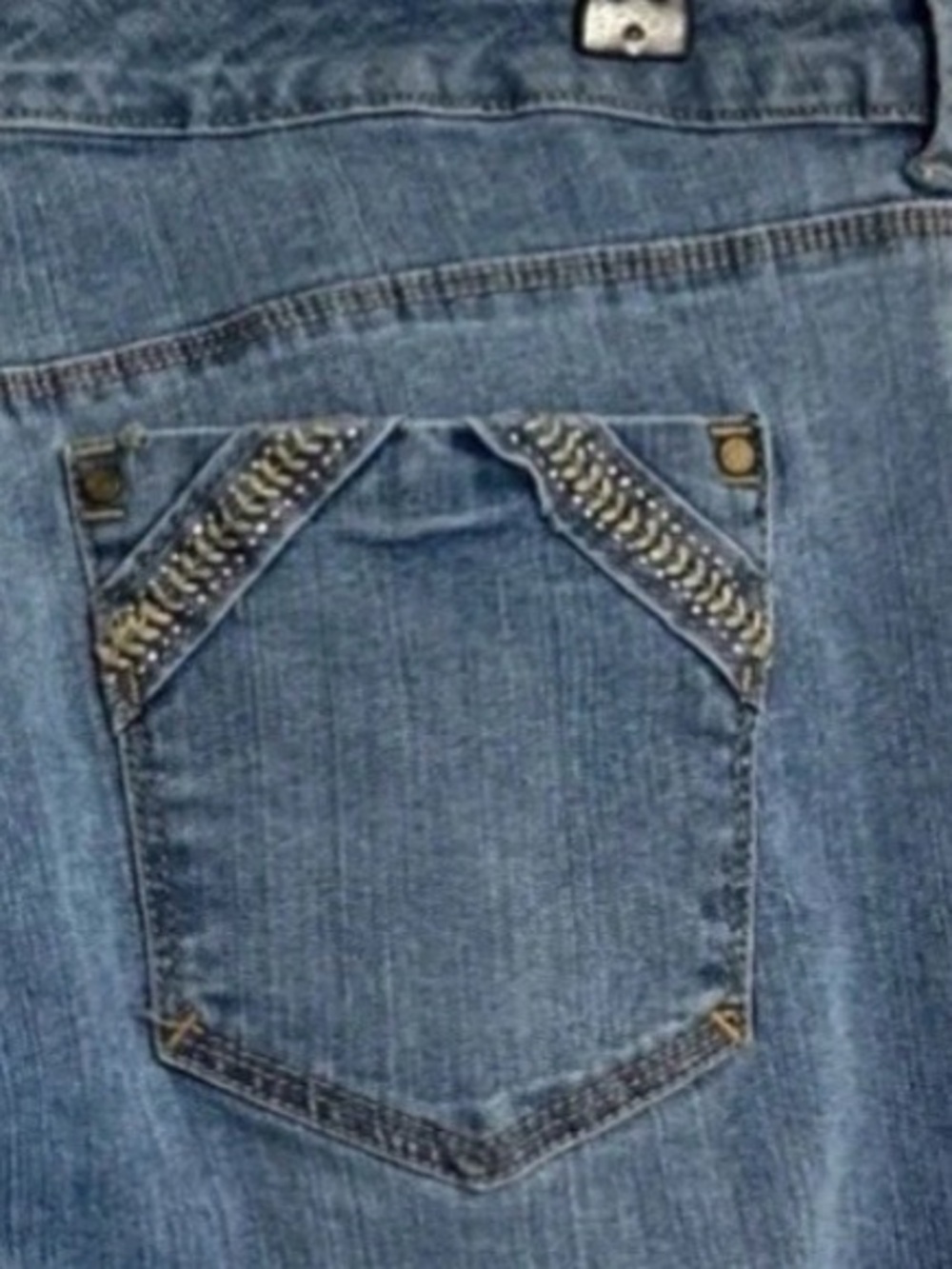 Gloria Vanderbilt‎ Women's 14  Jeans Sparkle Pockets Light Wash Cowgirl Western